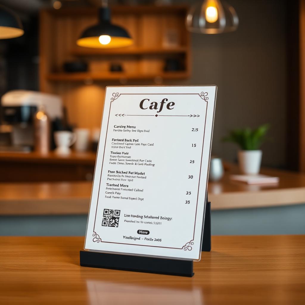 QR menu stand